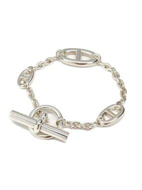 Hermes Bracelet Chaine D'ancre Farandole ST 15.5 cm Silver